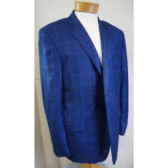 Brooks Brothers Sport Coat 46L Brown Blazer Regent Reda Wool window pane - Picture 2 of 14